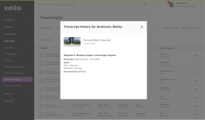 Transcript history for a student displayed. It states which institution the transcript was sent to, when it was requested, when it was sent, and when the transcript was delivered.